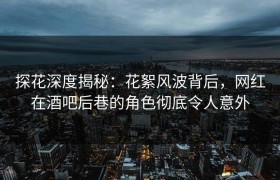 探花深度揭秘：花絮风波背后，网红在酒吧后巷的角色彻底令人意外