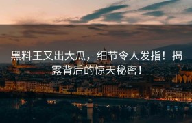 黑料王又出大瓜，细节令人发指！揭露背后的惊天秘密！