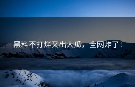 黑料不打烊又出大瓜，全网炸了！