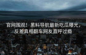 官网围观！黑料导航最新吃瓜曝光，反差真相翻车网友直呼过瘾
