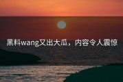 黑料wang又出大瓜，内容令人震惊