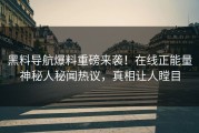 黑料导航爆料重磅来袭！在线正能量神秘人秘闻热议，真相让人瞠目