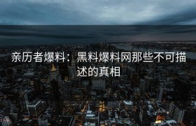 亲历者爆料：黑料爆料网那些不可描述的真相