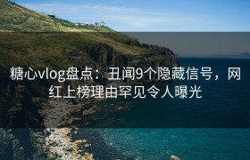 糖心vlog盘点：丑闻9个隐藏信号，网红上榜理由罕见令人曝光