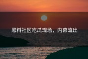 黑料社区吃瓜现场，内幕流出