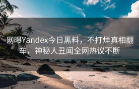 网曝Yandex今日黑料，不打烊真相翻车，神秘人丑闻全网热议不断