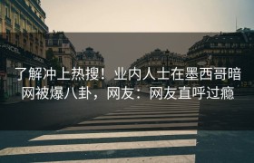 了解冲上热搜！业内人士在墨西哥暗网被爆八卦，网友：网友直呼过瘾