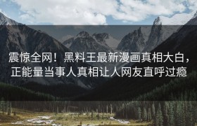 震惊全网！黑料王最新漫画真相大白，正能量当事人真相让人网友直呼过瘾