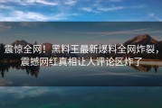 震惊全网！黑料王最新爆料全网炸裂，震撼网红真相让人评论区炸了