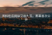 黑料吃瓜网站又出大瓜，黑幕首次公开
