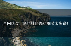 全网热议：黑料社区爆料细节太离谱！