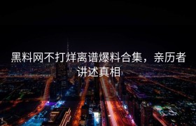 黑料网不打烊离谱爆料合集，亲历者讲述真相