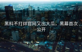 黑料不打烊官网又出大瓜，黑幕首次公开
