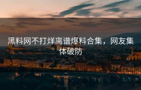 黑料网不打烊离谱爆料合集，网友集体破防