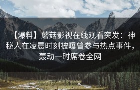 【爆料】蘑菇影视在线观看突发：神秘人在凌晨时刻被曝曾参与热点事件，轰动一时席卷全网