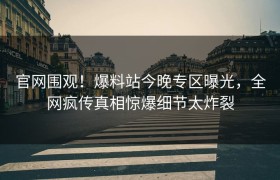 官网围观！爆料站今晚专区曝光，全网疯传真相惊爆细节太炸裂