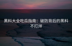 黑料大全吃瓜指南：破防背后的黑料不打烊
