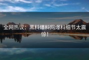 全网热议：黑料爆料网爆料细节太震惊！