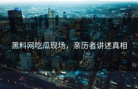 黑料网吃瓜现场，亲历者讲述真相