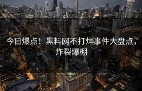 今日爆点！黑料网不打烊事件大盘点，炸裂爆棚