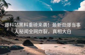 爆料站黑料重磅来袭！最新劲爆当事人秘闻全网炸裂，真相大白