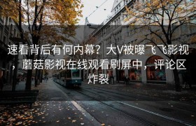 速看背后有何内幕？大V被曝飞飞影视，蘑菇影视在线观看刷屏中，评论区炸裂