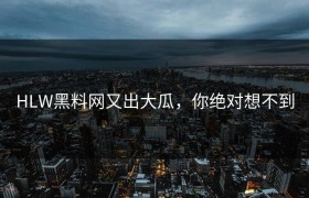 HLW黑料网又出大瓜，你绝对想不到