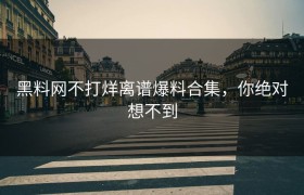 黑料网不打烊离谱爆料合集，你绝对想不到