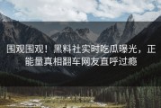 围观围观！黑料社实时吃瓜曝光，正能量真相翻车网友直呼过瘾