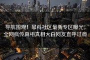 导航围观！黑料社区最新专区曝光，全网疯传真相真相大白网友直呼过瘾