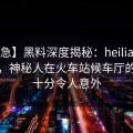 【紧急】黑料深度揭秘：heiliao风波背后，神秘人在火车站候车厅的角色十分令人意外