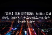 【紧急】黑料深度揭秘：heiliao风波背后，神秘人在火车站候车厅的角色十分令人意外