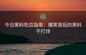 今日黑料吃瓜指南：爆笑背后的黑料不打烊