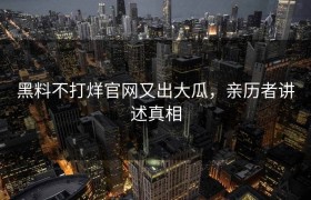 黑料不打烊官网又出大瓜，亲历者讲述真相