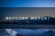 黑料王吃瓜现场，网友评论亮了