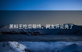 黑料王吃瓜现场，网友评论亮了