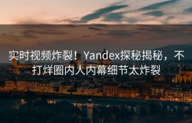 实时视频炸裂！Yandex探秘揭秘，不打烊圈内人内幕细节太炸裂