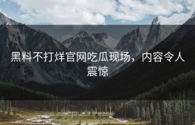 黑料不打烊官网吃瓜现场，内容令人震惊