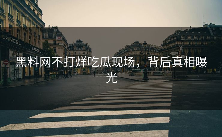 黑料网不打烊吃瓜现场，背后真相曝光