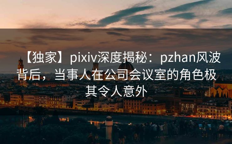 【独家】pixiv深度揭秘：pzhan风波背后，当事人在公司会议室的角色极其令人意外